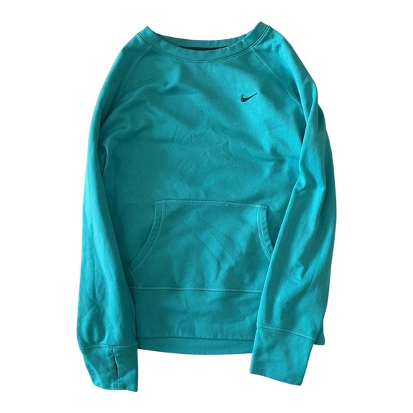 Nike - Therma-Fit Pullover Sweatshirt (Size M) - Teal Fleece Crewneck - Picture 1 of 3
